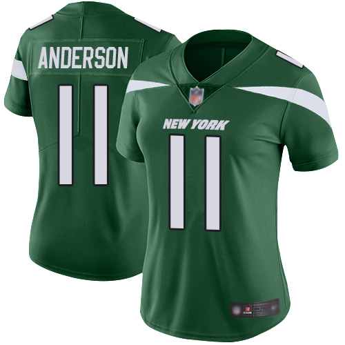 New York Jets #11 Robby Anderson Green Team Color Women's Stitched Vapor Untouchable Limited Jersey Womens