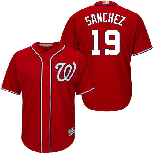 Washington Nationals #19 Anibal Sanchez Red New Cool Base Stitched Youth Jersey Youth