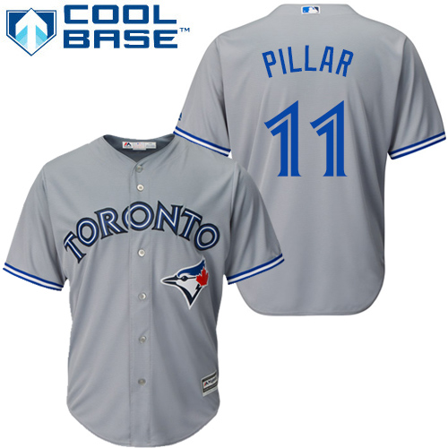 Toronto Blue Jays #11 Kevin Pillar Grey Cool Base Stitched Youth Jersey Youth