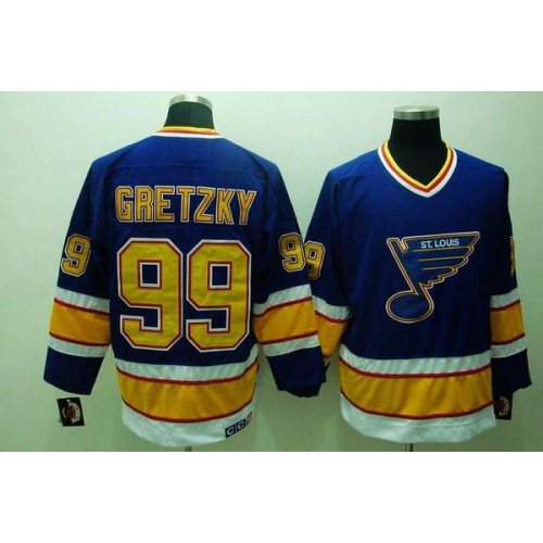 St. Louis Blues #99 Wayne Gretzky Stitched Blue CCM Throwback Jersey Men's