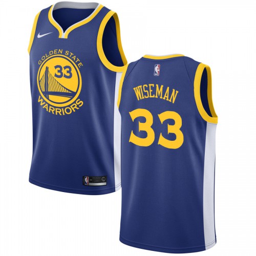 Golden State Warriors #33 James Wiseman Blue Swingman Icon Edition Jersey Mens