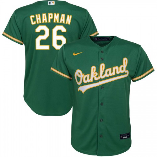 Oakland Oakland Athletics #26 Matt Chapman Youth Alternate 2020 Player Jersey Kelly Green Youth