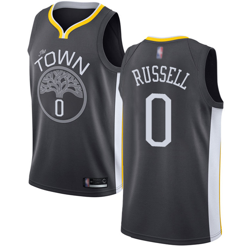 Golden State Warriors #0 DAngelo Russell Black Swingman Statement Edition Jersey Mens