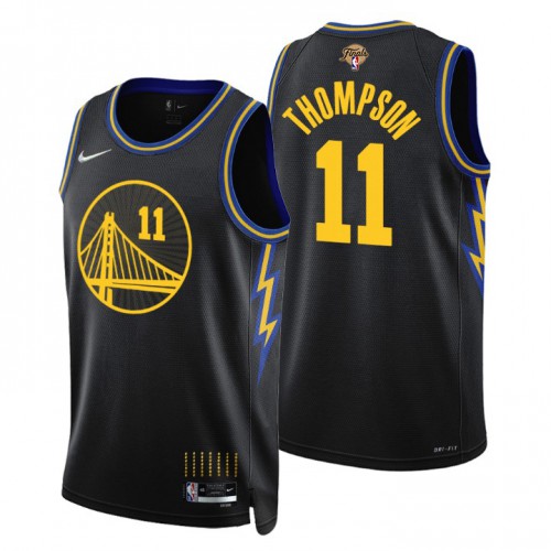 Golden State Golden State Warriors #11 Klay Thompson Youth Black Swingman 2022 Finals City Edition Jersey Youth