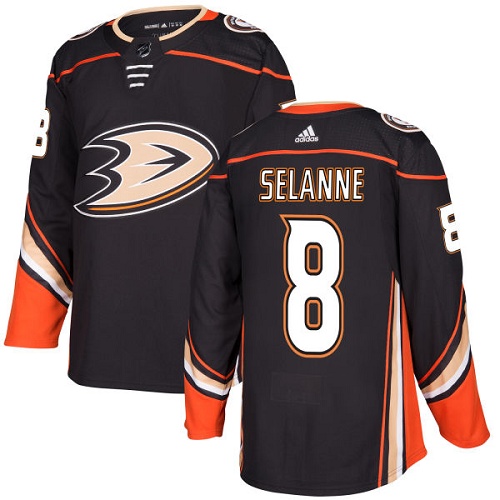 Adidas Anaheim Ducks #8 Teemu Selanne Black Home Authentic Youth Stitched Jersey Youth