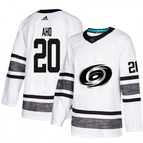 Adidas Carolina Hurricanes #20 Sebastian Aho White Authentic 2019 All-Star Stitched Jersey Men's