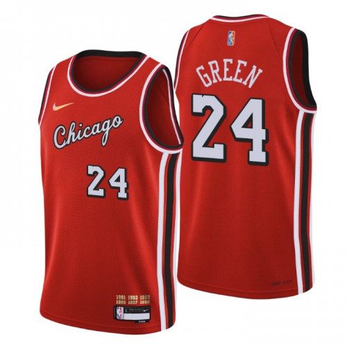 Chicago Chicago Bulls #24 Javonte Green Mens Red 2021/22 Swingman Jersey - City Edition Mens