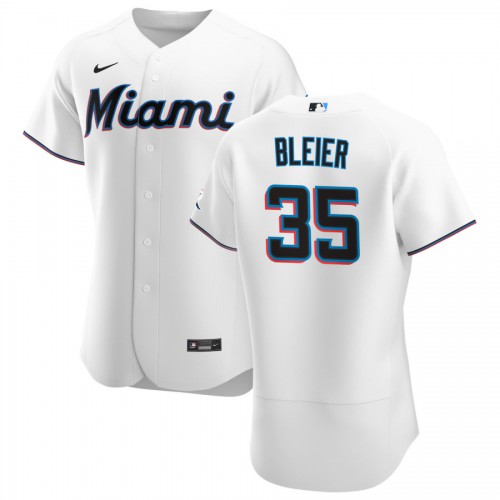 Miami Miami Marlins #35 Richard Bleier Men's White Home 2020 Authentic Player Jersey Men's