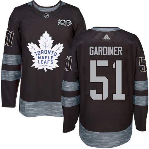 Adidas Maple Toronto Maple Leafs #51 Jake Gardiner Black 1917-2017 100th Anniversary Stitched Jersey Men's