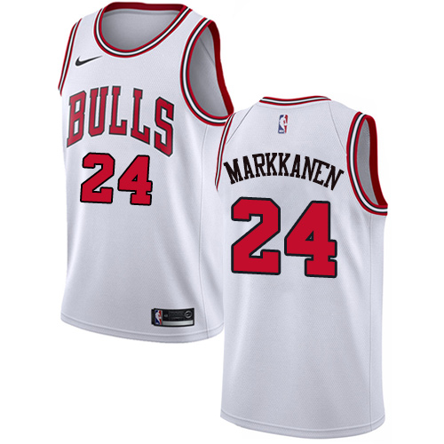 Chicago Bulls #24 Lauri Markkanen White Youth Swingman Association Edition Jersey Youth