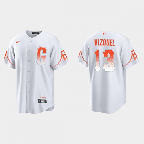 San Francisco San Francisco Giants #13 Omar Vizquel Men's 2021 City Connect White Fan's Version Jersey Men's