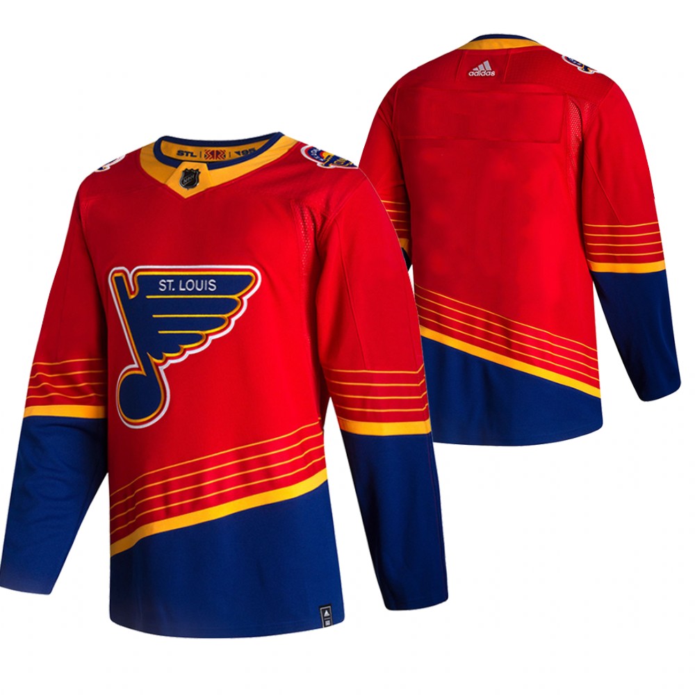 St. Louis Blues Blank Red Men's Adidas 2020-21 Reverse Retro Alternate Jersey
