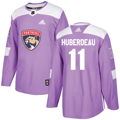 Adidas Florida Panthers #11 Jonathan Huberdeau Purple Authentic Fights Cancer Stitched Jersey Men's