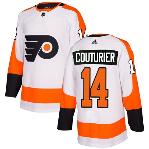 Adidas Philadelphia Flyers #14 Sean Couturier White Road Authentic Stitched Jersey Men's
