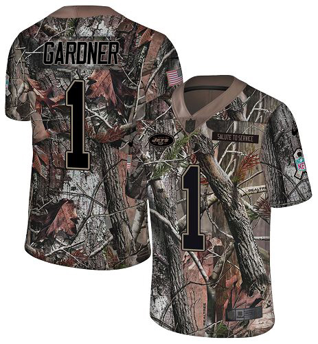 Jets #1 Ahmad Sauce Gardner Camo Youth Stitched Limited Rush Realtree Jersey