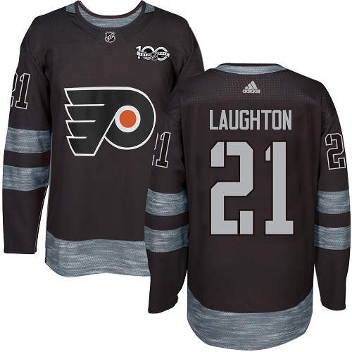 Adidas Philadelphia Flyers #21 Scott Laughton Black 1917-2017 100th Anniversary Stitched Jersey Men's