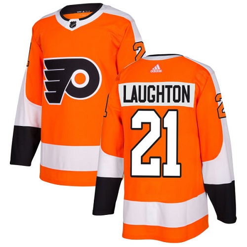 Adidas Philadelphia Flyers #21 Scott Laughton Orange Home Authentic Stitched Jersey Men's