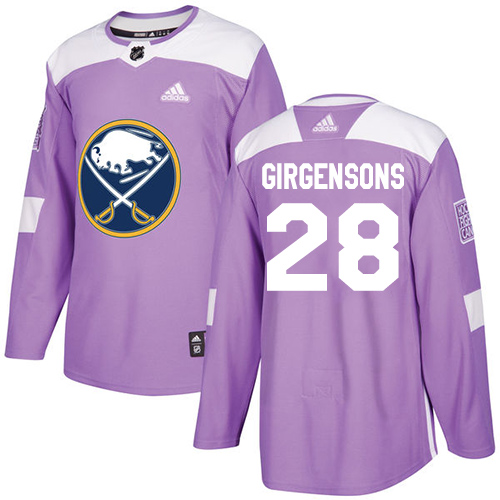 Adidas Buffalo Sabres #28 Zemgus Girgensons Purple Authentic Fights Cancer Stitched Jersey Men's