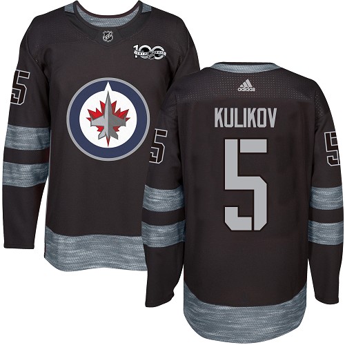 Adidas Winnipeg Jets #5 Dmitry Kulikov Black 1917-2017 100th Anniversary Stitched Jersey Men's
