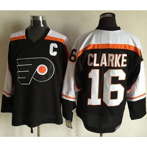 Philadelphia Flyers #16 Bobby Clarke Black CCM Throwback Stitched Jersey Men's