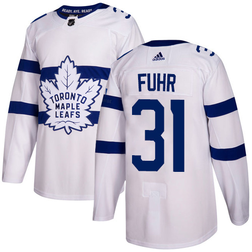 Adidas Maple Toronto Maple Leafs #31 Grant Fuhr White Authentic 2018 Stadium Series Stitched Jersey Men's
