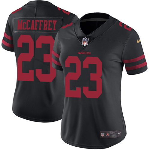 49ers #23 Christian McCaffrey Black Alternate Women's Stitched Vapor Untouchable Limited Jersey