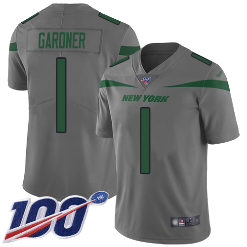 Jets #1 Ahmad Sauce Gardner Gray Youth Stitched Limited Inverted Legend 100th Season Jersey