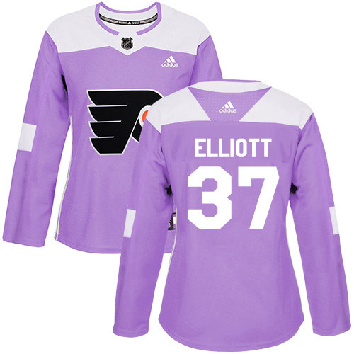 Adidas Philadelphia Flyers #37 Brian Elliott Purple Authentic Fights Cancer Women's Stitched Jersey Womens