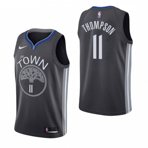 Golden State Warriors #11 Klay Thompson Black 2019-20 Statement Edition Jersey Mens