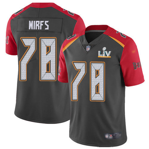 Tampa Bay Buccaneers #78 Tristan Wirfs Gray Men's Super Bowl LV Bound Stitched Limited Inverted Legend Jersey Men's