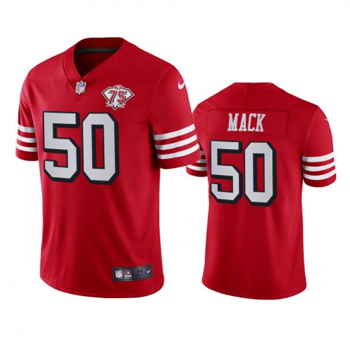 San Francisco 49ers #50 Alex Mack Red Rush Youth 75th Anniversary Stitched Vapor Untouchable Limited Jersey Youth