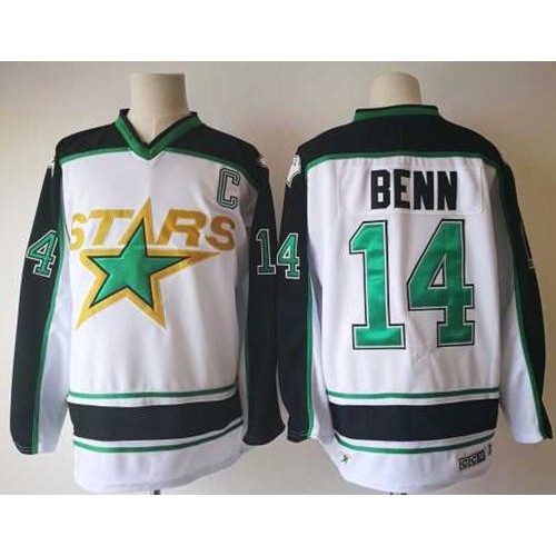 Adidas Dallas Stars #14 Jamie Benn White Road Authentic Stitched Jersey Men's