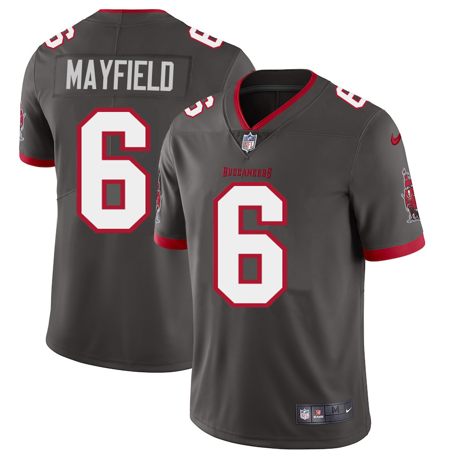 Tampa Bay Buccaneers #6 Baker Mayfield Youth Pewter Alternate Vapor Limited Jersey