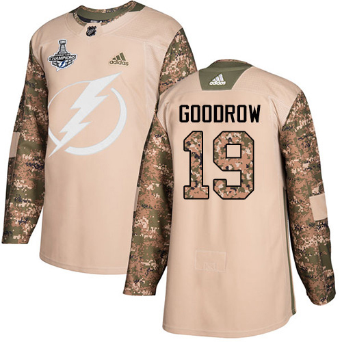 Adidas Tampa Bay Lightning #19 Barclay Goodrow Camo Authentic 2017 Veterans Day Youth 2020 Stanley Cup Champions Stitched Jersey Youth