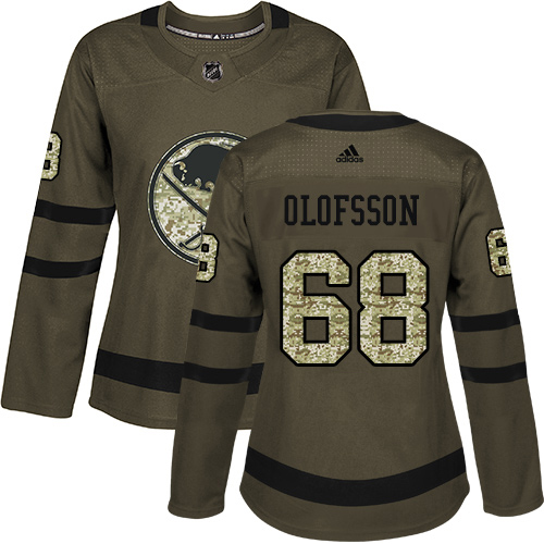 Adidas Buffalo Sabres #68 Victor Olofsson Green Salute to Service Women's Stitched Jersey Womens