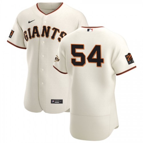 San Francisco San Francisco Giants #54 Reyes Moronta Men's Cream Home 2020 Authentic 20 at 24 Patch Player Jersey Men's
