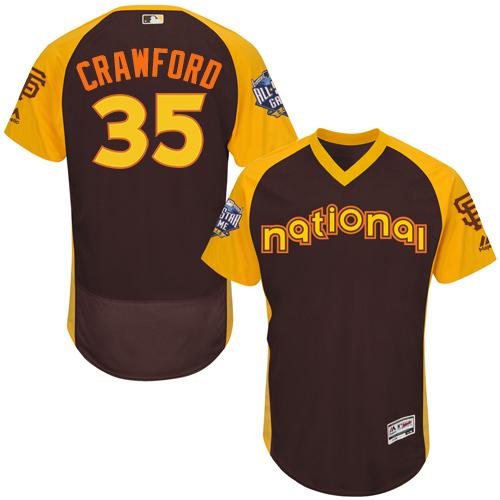 San Francisco Giants #35 Brandon Crawford Brown Flexbase Authentic Collection 2016 All-Star National League Stitched Jersey Men's