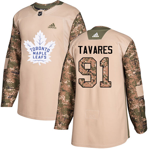Adidas Maple Toronto Maple Leafs #91 John Tavares Camo Authentic 2017 Veterans Day Stitched Jersey Men's