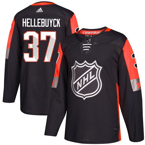 Adidas Winnipeg Jets #37 Connor Hellebuyck Black 2018 All-Star Central Division Authentic Stitched Jersey Men's