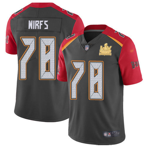 Tampa Bay Buccaneers #78 Tristan Wirfs Gray Youth Super Bowl LV Champions Patch Stitched Limited Inverted Legend Jersey Youth