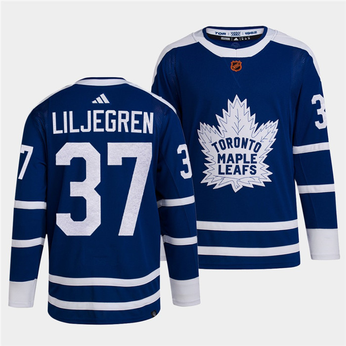 Toronto Maple Leafs #37 Timothy Liljegren Men's Adidas Reverse Retro 2.0 Authentic Player Jersey - Blue
