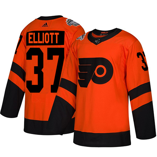 Adidas Philadelphia Flyers #37 Brian Elliott Orange Authentic 2019 Stadium Series Stitched Youth Jersey Youth