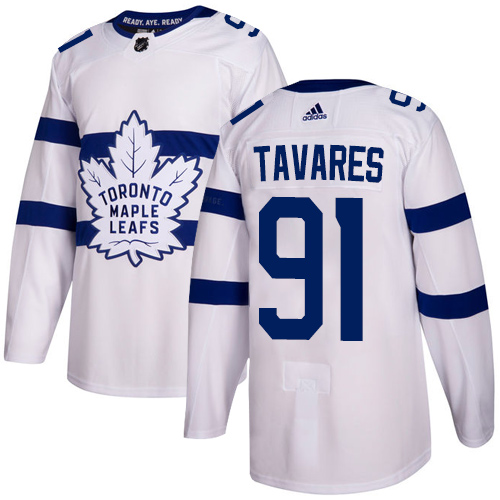 Adidas Maple Toronto Maple Leafs #91 John Tavares White Authentic 2018 Stadium Series Stitched Youth Jersey Youth