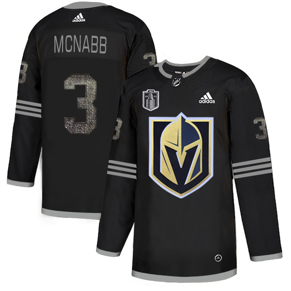 Adidas Golden Knights #3 Brayden McNabb Black Youth 2023 Stanley Cup Final Patch Authentic Team Logo Fashion Stitched Jersey