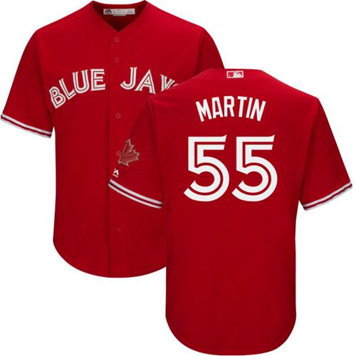 Toronto Blue Jays #55 Russell Martin Red New Cool Base Canada Day Stitched Jersey Men's