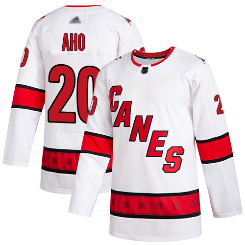 Adidas Carolina Hurricanes #20 Sebastian Aho White Road Authentic Stitched Youth Jersey Youth