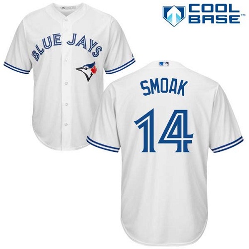 Toronto Blue Jays #14 Justin Smoak White Cool Base Stitched Youth Jersey Youth