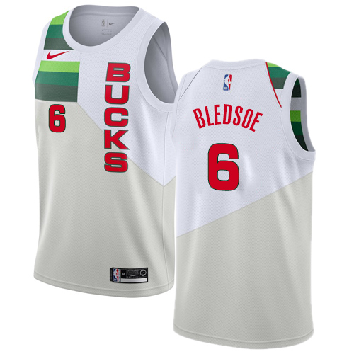 Milwaukee Bucks #6 Eric Bledsoe White Swingman Earned Edition Jersey Mens