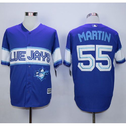 Toronto Blue Jays #55 Russell Martin Blue Exclusive New Cool Base Stitched Jersey Men's