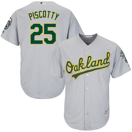 Oakland Athletics #25 Stephen Piscotty Grey Cool Base Stitched Youth Jersey Youth